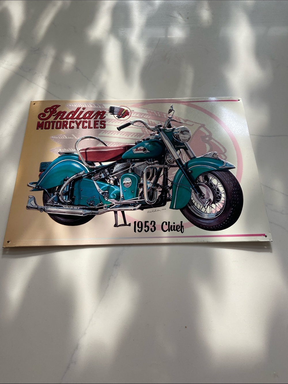 Indian Motorcycles 1953 Chief Teal Sign